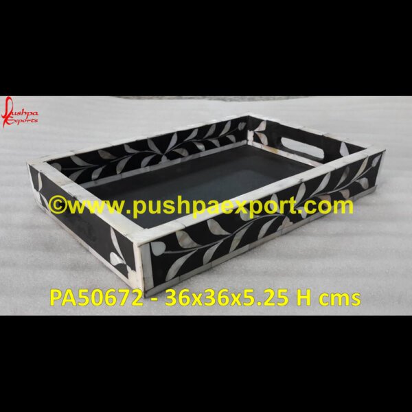 Black Mother Of Pearl Tray PA50672 White Blue Bone Inlay Tray, White Mother Of Pearl Inlay Rectangular Tray, Wood And Mother Of Pearl Inlay Tray, Wood And Mother Of Pearl Inlay Tray, Bone Inlay Tray, Inlay Tray, Black.jpg