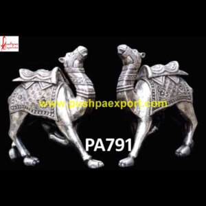 Silver Carved Camel Statues