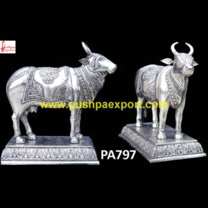 Silver Carved Cow Statues