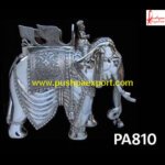 German Silver Carving Elephant Statue