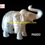 Silver Carving Elephant Figurine