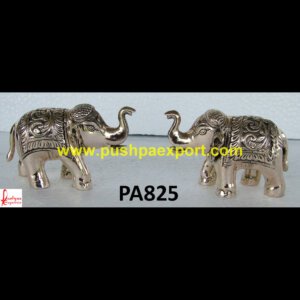 German Silver Carved Elephant Statue