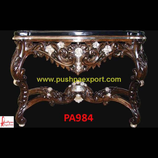 Silver Carved Console Table PA984 round silver coffee table,silver coffee table set,silver console table,silver table,black and silver coffee table,Silver carved accent table,Silver carved console table.jpg