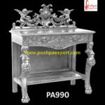 Modern Silver Metal Carving Dressing Table