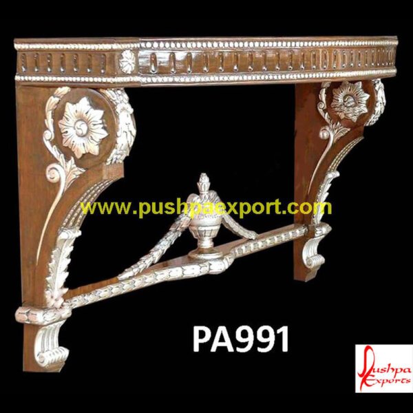 Silver Carved Wall Hanging Console Table PA991 small silver table,small silver coffee table,silver wood coffee table,silver vanity table,silver vanity desk,silver sofa table,silver glass table,silver glass console table,silver glass coffee ta.jpg