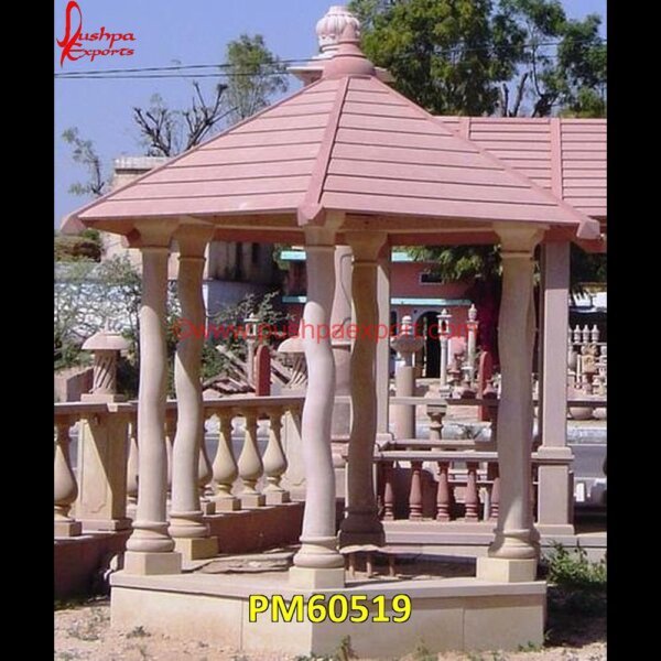 Traditional Stone Pergola PM60519 marble pergola,outdoor marble gazebo,red stone chatri,round marble gazebo,sandstone gazebo,stone and wood gazebo,stone chatri,stone column gazebo,stone garden gazebo,stone gazebo d.jpg