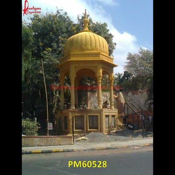 Yellow Stone Chatri PM60528 stone gazebo designs,stone patio with gazebo,stone pillar gazebo,white marble gazebo,antique stone gazebo,black marble gazebo,circular gazebo marble,hexagon marble gazebo,how to bu.jpg