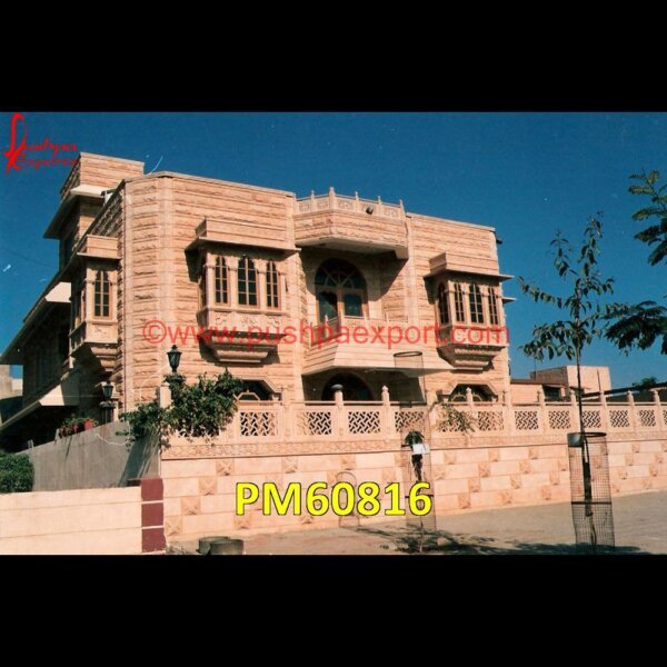 Carved Pink Jodhpur Stone Elevation PM60816 front elevation stone tiles,front elevation stone work,granite elevation stones,how to design front elevation,jaisalmer stone elevation,jodhpur stone elevation design,jodhpur stone.jpg