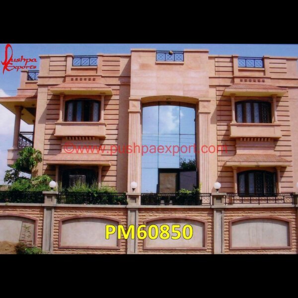 Pink Stone Hand Carved Front Elevation PM60850 front elevation stone work,granite elevation stones,how to design front elevation,jaisalmer stone elevation,jodhpur stone elevation design,jodhpur stone front elevation,marble elev.jpg