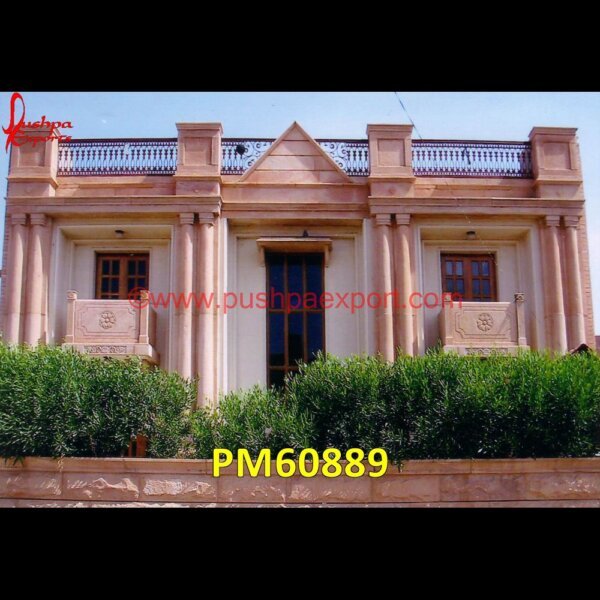 Modern Pink Sandstone Carved Elevation PM60889 marble elevation,natural elevation stone,natural stone cladding elevation,natural stone elevation tiles,sandstone elevation,stone cladding front elevation,stone elevation for house.jpg