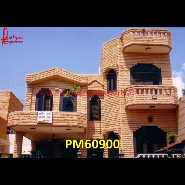 Hand Carved Jodhpur Stone Cladding Front Elevation PM60900 stone house elevation,stone jali for elevation,stone wall elevation,travertine elevation,wall elevation stone tiles,yellowstone elevation,black stone elevation,brick and stone elev.jpg