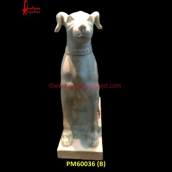 White Marble Dog Figurine PM60036 (B) animal marble statue,carved stone animal statue,marble animal figurine,marble animal sculpture,marble animal statue,stone animal figurine,stone animal sculpture.jpg