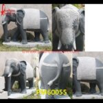 Black Marble Stone Elephant Statue
