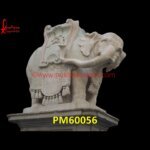 Hand Carved White Marble Elephant Statue