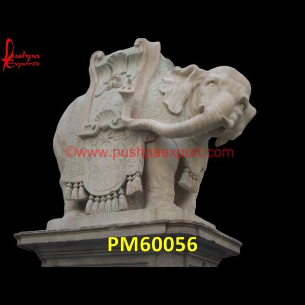 Hand Carved White Marble Elephant Statue PM60056 stone elephant statue,big marble elephant,black marble elephant,black stone elephant,black stone elephant statue,carved marble elephant.jpg