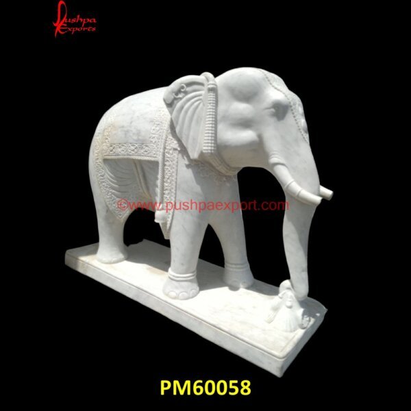 Elephant White Marble Statue PM60058 black marble elephant,black stone elephant,black stone elephant statue,carved marble elephant,carved stone elephant,elephant in stone,elephant inlay.jpg