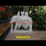 Hand Carved White Marble Stone Elephant