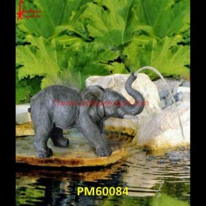 Black Marble Baby Elephant Statue