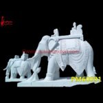 Elephant Sculpture Of Natural White Marble