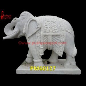 Elephant Figurine Of White Marble