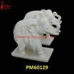 Elephant Statue Of Natural White Marble