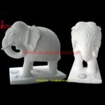 White Marble Carved Elephant Statue