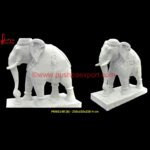 Carving Elephant White Marble Statue