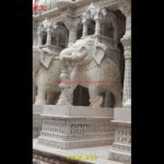 Large White Marble Elephant Statue