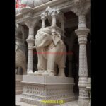 Carved Marble Elephant Statue