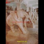 Antique Finish Marble Elephant Statue