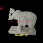 Natural White Marble Elephant Stone Statue