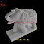 Natural Marble Stone Carved Elephant Figurine