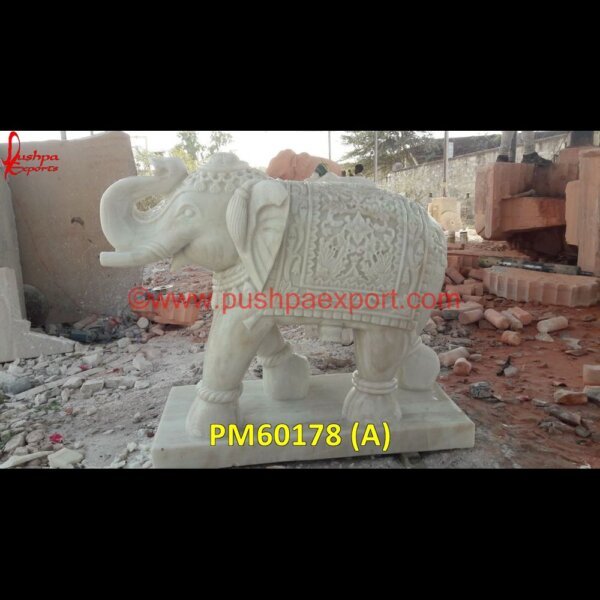 Handmade Marble Elephant Statue PM60178 (A) large decorative stone elephant,large marble elephant statue,large stone elephant sculpture,marble arch elephants,marble carved elephant.jpg