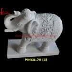 Elephant Figurine Of White Marble Stone