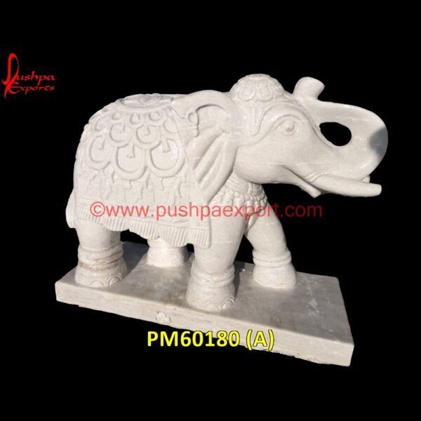 Natural Marble Stone Elephant Figurine PM60180 (A) marble carved elephant,marble carved elephant india,marble elephant big size,marble elephant india,marble elephant pair,marble elephant price.jpg