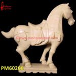 Rustic Finish White Marble Horse Statue