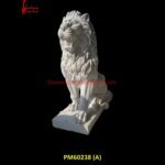 White Stone Lion Figure