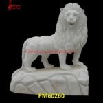Carved Marble Lion Figure