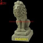 Sandstone Carved Lion Figure