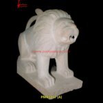 Carved Sandstone Lion Figure