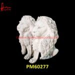 White Marble Lion Carving Statue