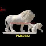 Carved Marble Stone Lion Figure