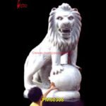 Carved Lion Figurine Of White Stone