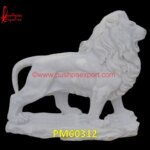 White Marble Stone Lion Sculpture