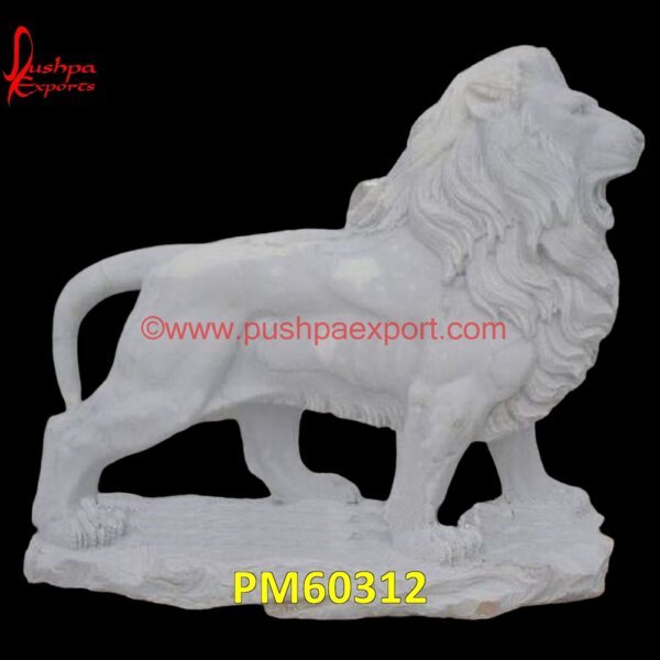 White Marble Stone Lion Sculpture PM60312 large stone lions,how to carve a lion,hand carved lion,giant lion carving,giant carved lion,cast stone lion head.jpg