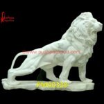 Lion White Marble Carved Stone Statue