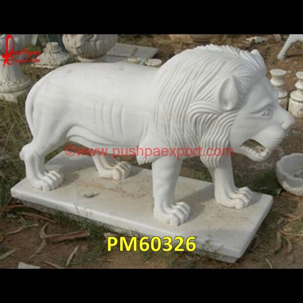 Lion Statue Of Natural White Marble PM60326 lion carved in mountain,large stone lions,how to carve a lion,hand carved lion,giant lion carving,giant carved lion,cast stone lion head.jpg