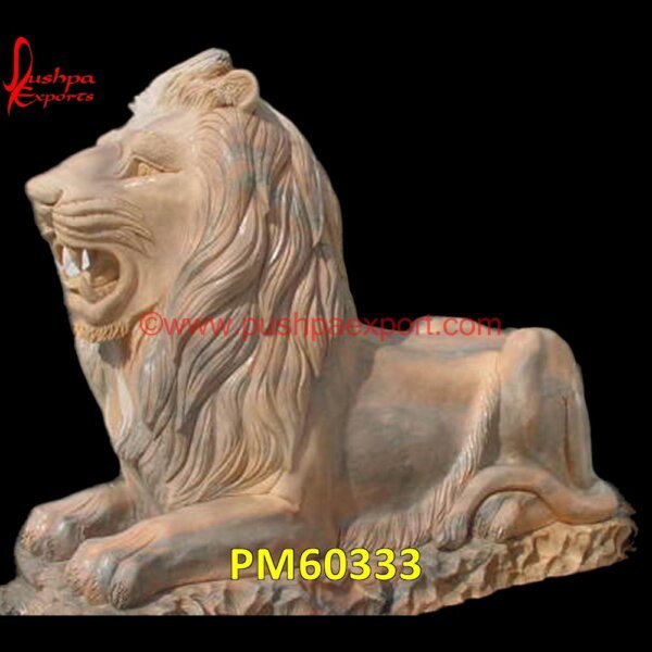 Pink Marble Carved Lion Figurine PM60333 stone lion,stone lions in front of house,stone lion statues,north lion stone,marble lions,marble lion statue,lion stone,lion carving,chinese stone lion.jpg