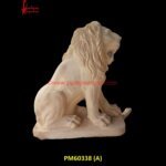 Carved Sandstone Lion Figurine