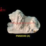 Lion Figurine Of White Marble Stone